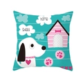 Blue cartoon dog pillowcase with sweet home text and cute heart illustration - 18x18 Inch / Sweet Home Puppy Style (DRD234-29)
