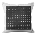 Federa per cuscino bianca minimalista con motivo artistico a pois neri per il soggiorno - Stile a Pois Geometrici (MMD04-1)