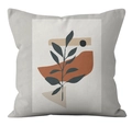 Minimalistischer nordischer Kissenbezug mit botanischem Muster und Geometrie - Crd32-3 / 45x45 cm