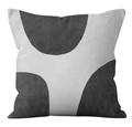 Modern black and white abstract geometric cushion cover with textured fabric finish - Crd32-6 / 18x18 Inch