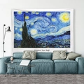 Artistic Van Gogh Starry Night wall tapestry for modern living room home decor - Small Brushed Fabric Style / Starry Sky
