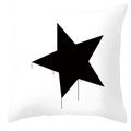 Fodera per cuscino quadrata bianca con stampa a stella nera e stile geometrico moderno - Motivo Stella Gocciolante Nera (DRD252-1)