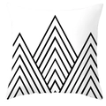 Minimalist black and white pillowcase with geometric mountain pattern design - Black White V-Shape Geometric Lines (DRD252-7)