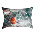Christmas lumbar pillow cover with festive green branches and red ornaments design - Drd259-20 / 30*50cm (Insert Not Included)