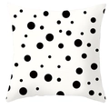 Minimalist black polka dot pattern on white square pillowcase for modern home decor - Random Large Black Polka Dots (DRD252-11)