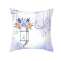 Golden moon and vintage lantern print on square peach skin pillowcase for home sofa - Retro Lantern Purple Floral Pattern (DRD276-2)