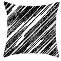 Minimalist square throw pillow cover with black and white diagonal grunge stripes - Black White Diagonal Distressed Texture (DRD252-13)