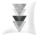 Minimalist white pillow case featuring grey geometric triangle patterns with stone texture - Geometric Gradient Triangles Design (DRD252-14)