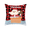 Christmas pillowcase with Santa Claus in chimney on red and black buffalo plaid pattern - Red Black Plaid Chimney Santa Style (DRD264-4)