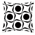 Modern black and white geometric cushion cover with minimalist pattern in square shape - Rounded Rectangle Pop Geometric (DRD252-19)