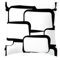 Minimalist black and white pillowcase with an abstract geometric rounded rectangle pattern - Abstract Geometric Rectangles White Texture (DRD252-21)