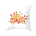 Funda de cojín blanca de Acción de Gracias con calabazas en acuarela y diseño otoñal - Estilo Floral Calabaza Naranja (DRD255-2)