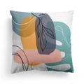 Modern abstract cushion cover with floral leaf patterns and colorful geometric blocks - 45x45CM (No Core) / Modern Art 2(DRD278-2)