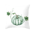 Thanksgiving white square pillowcase with watercolor green pumpkin and vine design - Green Pumpkin Hand Drawn Style (DRD255-8)