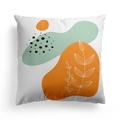 Detail of Nordic abstract cushion cover with modern floral print and soft canvas texture - 45x45CM (No Core) / Light Green Abstract 10(DRD278-10)