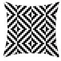 Modern black and white pillowcase featuring pixelated geometric diamond patterns - Pixel Geometric Diamond Pattern (DRD252-25)