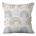 Detail of soft peach skin pillowcase featuring colorful rainbow and star patterns - Morandi Color Rainbow Stars Style (DRD279-12)