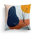 Detailed macro view of the Nordic abstract floral cushion cover with fine fabric texture - 45x45CM (No Core) / Peach Block 21(DRD278-21)