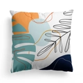Modern Nordic throw pillow cover with abstract leaf art and colorful geometric shapes - 45x45CM (No Core) / Abstract Block 4(DRD278-4)