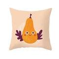 Soft square throw pillow cover featuring a cute cartoon pumpkin for Thanksgiving decor - Cute Cartoon Pumpkin Style (DRD255-19)