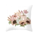 Square white pillowcase with watercolor pumpkin and sunflower for Thanksgiving - Sunflower Pumpkin Wheat Style (DRD255-26)