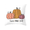 Autumn pillow case featuring patterned pumpkins and Happy Fall Y'all text in rustic style - Happy Fall Y'all Textured Pumpkin Style (DRD255-30)