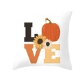 Square Thanksgiving pillow cover with LOVE text and harvest pumpkin sunflower design - LOVE Pumpkin Sunflower Style (DRD255-31)