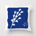Abstrakter geometrischer Kissenbezug mit dunkelblauem Pflanzenmuster auf Samt - Marineblaue Unregelmäßige Blöcke (CRD36-4)