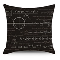 Schwarzer Kissenbezug mit weißen mathematischen Gleichungen und Geometrieformeln - 45x45cm / Schwarz Trigonometrie Formeln (YMD136-4)