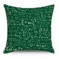 Grüner Kissenbezug mit Physik- und Matheformeln und handgezeichneten wissenschaftlichen Mustern - 45x45cm / Dunkelgrüne Wissenschaftsformeln (YMD136-3)