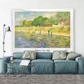 Artistic Van Gogh Starry Night tapestry for wall decor in a modern living room - Gt37-seine River / 95X73 Brushed Fabric