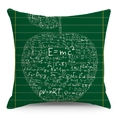 Detailansicht mathematischer Formeln in Apfelform auf dunkelgrünem Kissenbezug - 45x45cm / Dunkelgrüner Formel Apfel (YMD136-6)
