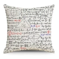 Detailaufnahme Kissenbezug aus Leinen mit handgeschriebenen mathematischen Formeln Motiven - 45x45cm / Beige Kalkülformeln (YMD136-8)