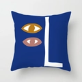 Housse de coussin bleue abstraite moderne avec motifs géométriques et texture velours - Blocs Géométriques Abstraits Modernes (CRD36-12)