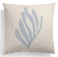 Detail view of Matisse art print on a Nordic style peach skin fabric pillowcase cover - 45*45cm (No Insert) / Blue Matisse Style Cutout (DRD445-17)