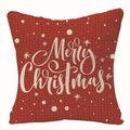Red Christmas pillowcase with knit texture, snowflakes and Merry Christmas lettering - Red Knitting Texture (YMD107-20)
