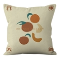Fodera per cuscino beige con design arancione e caratteri cinesi stile moderno - 45x45CM (Senza Interno) / Motivo Arancione Beige (CRS09-7)