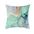 Nordic marble texture pillowcase with gold fluid art and watercolor printed velvet fabric - 45x45cm / Style 10 (DRD453-10)