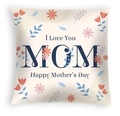 Close-up of peach skin cushion cover with floral patterns and Mother's Day text - Light Beige Hand-painted Floral (DRD463-8) / 45x45CM (No Core)