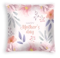 Detail of soft peach skin cushion cover featuring watercolor flowers and Mother's Day text - Fresh Watercolor Surround (DRD463-10) / 45x45CM (No Core)