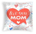 Detalle de funda de cojín para el Día de la Madre con estampado de corazón Love You Mom - Corazones Multicolores (DRD463-20) / 45x45CM (Sin Relleno)