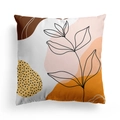 Abstract botanical art throw pillow cover with orange and brown geometric patterns - 45x45CM (No Core) / Plant Totem 5(DRD278-5)