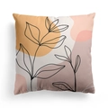 Nordic abstract plant pillow cover with warm geometric shapes in minimalist style - 45x45CM (No Core) / Abstract Lines 6(DRD278-6)