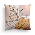 Nordic abstract pillow cover featuring minimalist black leaves and warm earth tone shapes - 45x45CM (No Core) / Nordic Leaves 7(DRD278-7)