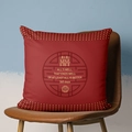 Red festive cushion cover with golden double happiness calligraphy and dots - CRS05-14