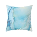 Blue marble fluid art cushion cover with gold foil texture on peach skin fabric - 45*45cm (Insert Not Included) / Fluid Ink Sand Pattern (DRD452-2)