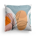 Nordic abstract floral pillowcase with orange and blue leaves in modern art style - 45x45CM (No Core) / Orange Blue Abstract 19(DRD278-19)