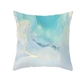Peach skin pillowcase with blue marble sand texture and gold veins decoration - 45*45cm (Insert Not Included) / Blue Flowing Sand Gold (DRD452-4)
