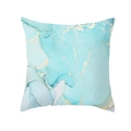 Modern marble texture peach skin pillowcase with blue and gold fluid pattern - 45*45cm (Insert Not Included) / Teal Art Marble (DRD452-5)