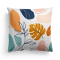 Nordic abstract floral pillow cover with modern orange and blue artistic leaf patterns - 45x45CM (No Core) / Boho Abstract 22(DRD278-22)